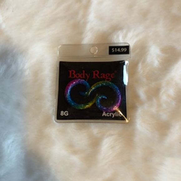 Body Rage Ear Acrylic Gauge size 8G rainbow - Picture 2 of 2